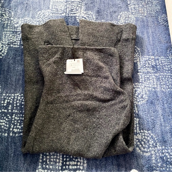 🩶 ZARA GREY WOOL STRAPLESS FITTED RUCHED MIDI DRESS! - Picture 10 of 16